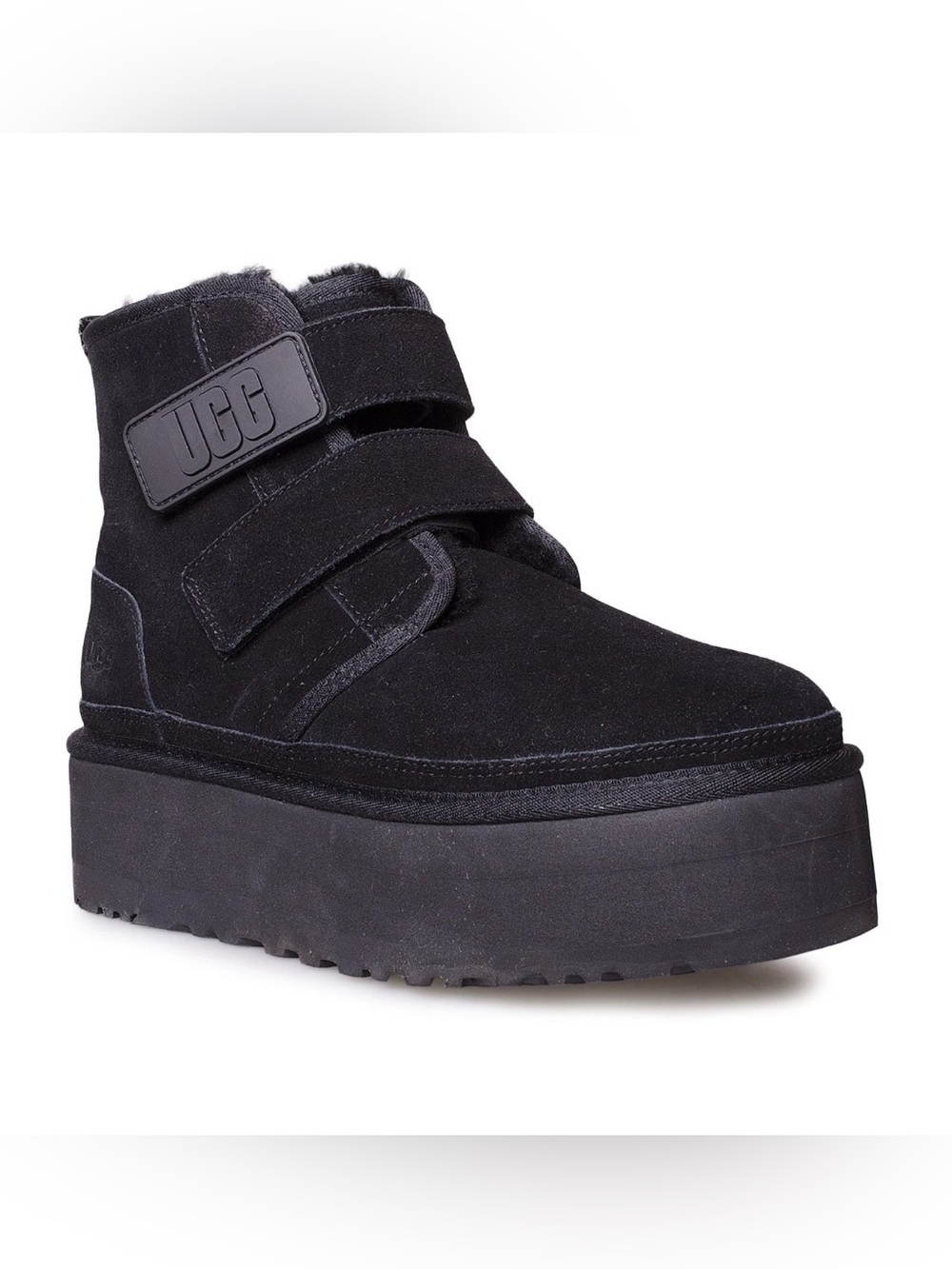 UGG Neumel Platform boots in Black Suede Ankle Boot with Dual Straps - Picture 2 of 16